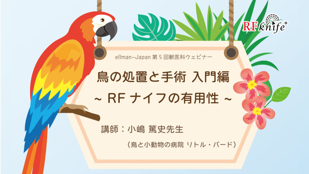第5回獣医科ウェビナー「鳥の処置と手術 入門編 ～RFナイフの有用性～」